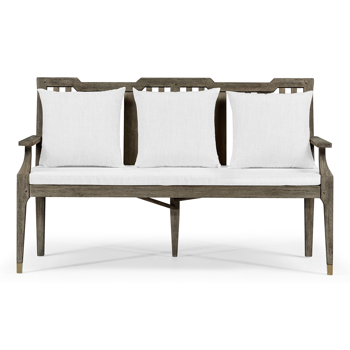 Grey Garden Bench with Cushion & Pillows