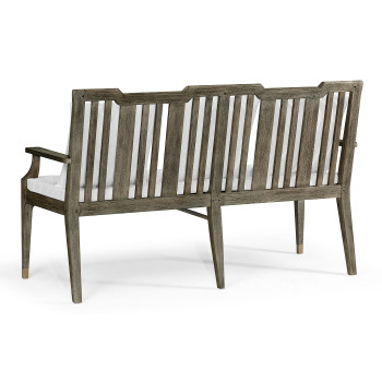 Grey Garden Bench with Cushion & Pillows