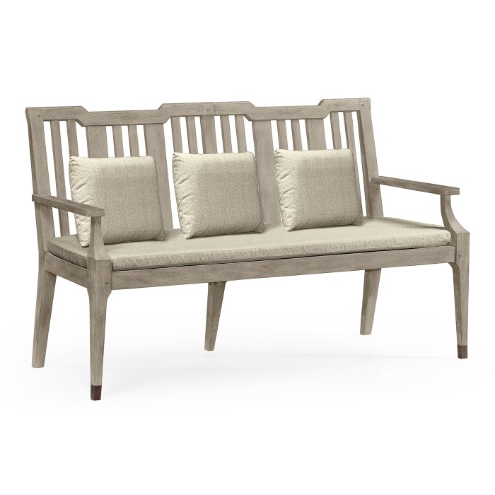Navajo Sand Garden Bench with Cushion & Pillows