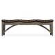 Three-Seat Grey & Rattan Bench