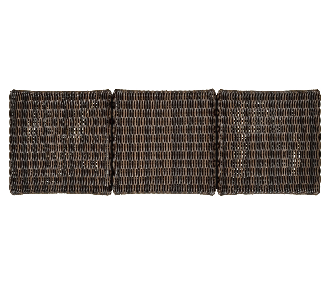 Three-Seat Grey & Rattan Bench