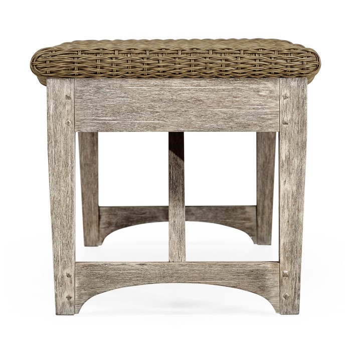 Three-Seat Navajo Sand & Light Natural Rattan Bench