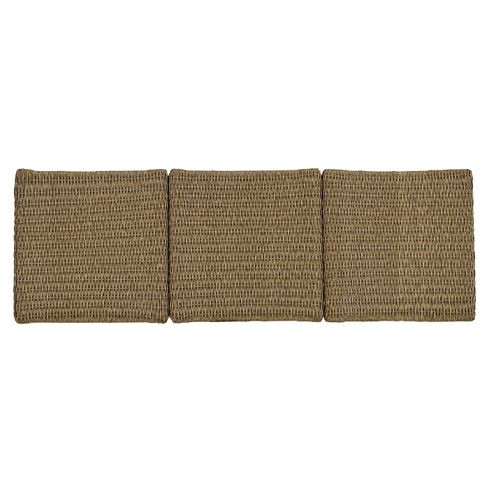 Three-Seat Navajo Sand & Light Natural Rattan Bench