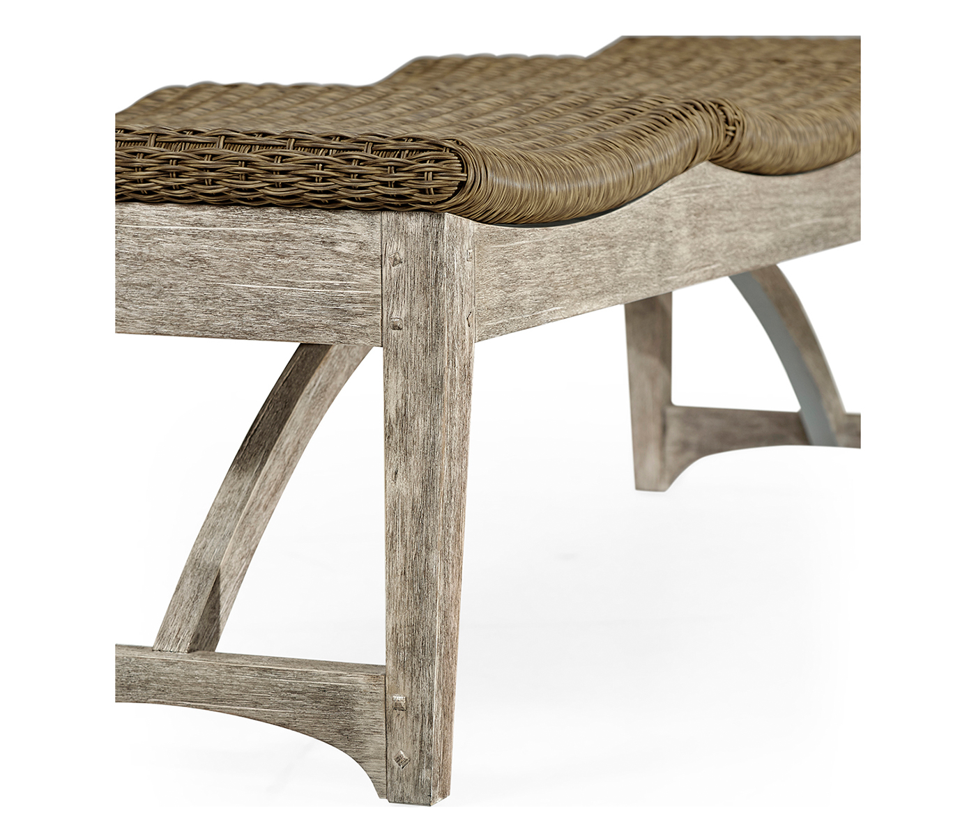 Three-Seat Navajo Sand & Light Natural Rattan Bench