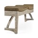 Three-Seat Navajo Sand & Light Natural Rattan Bench