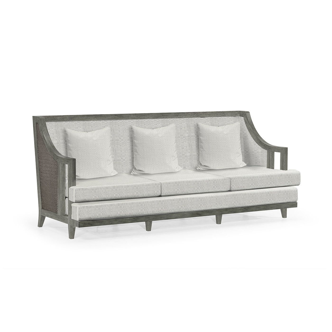 Hampton Rattan Three-Seat Sofa