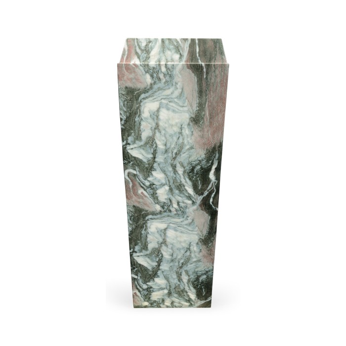 Large Square Faux Black & Grey Marble Planter