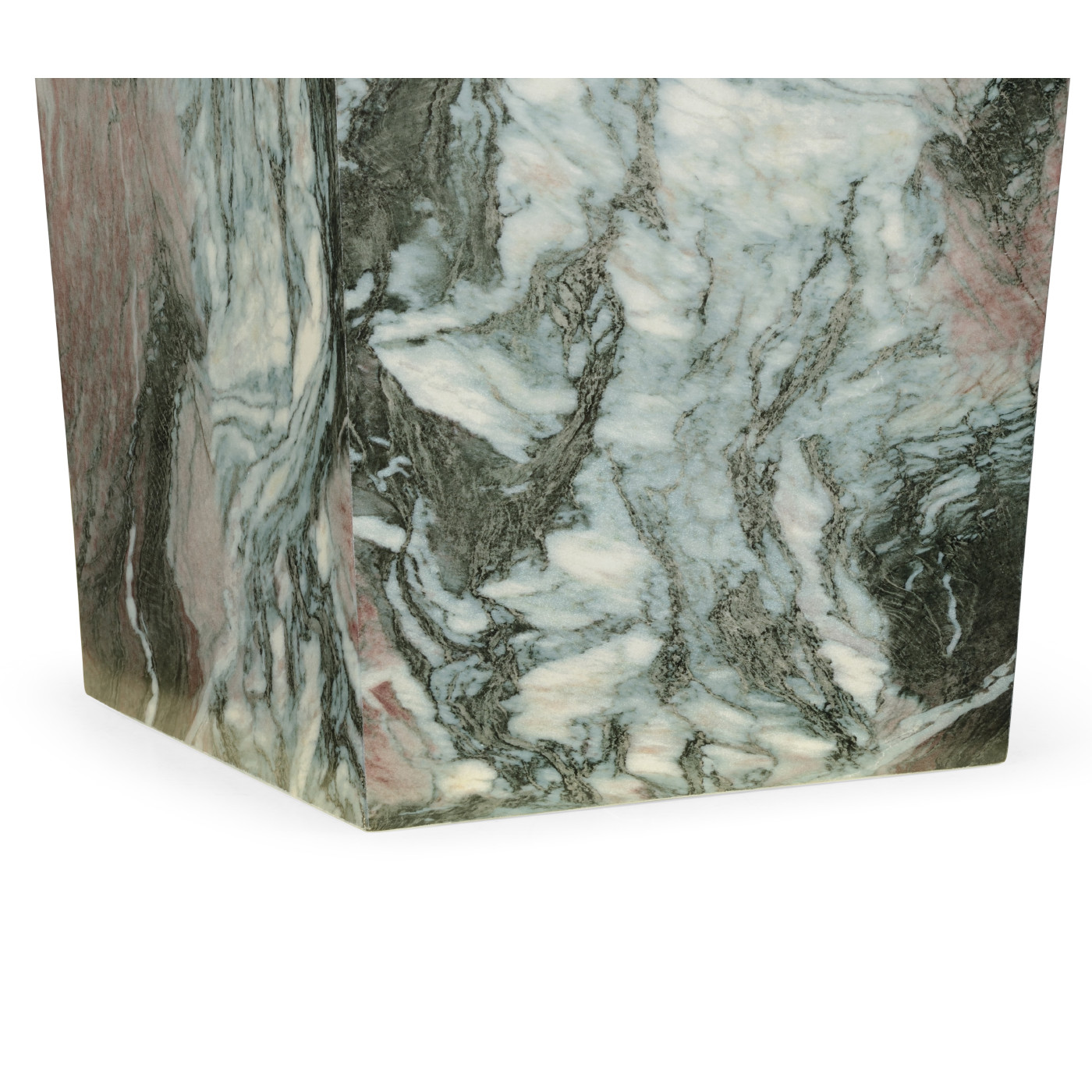 Large Square Faux Black & Grey Marble Planter