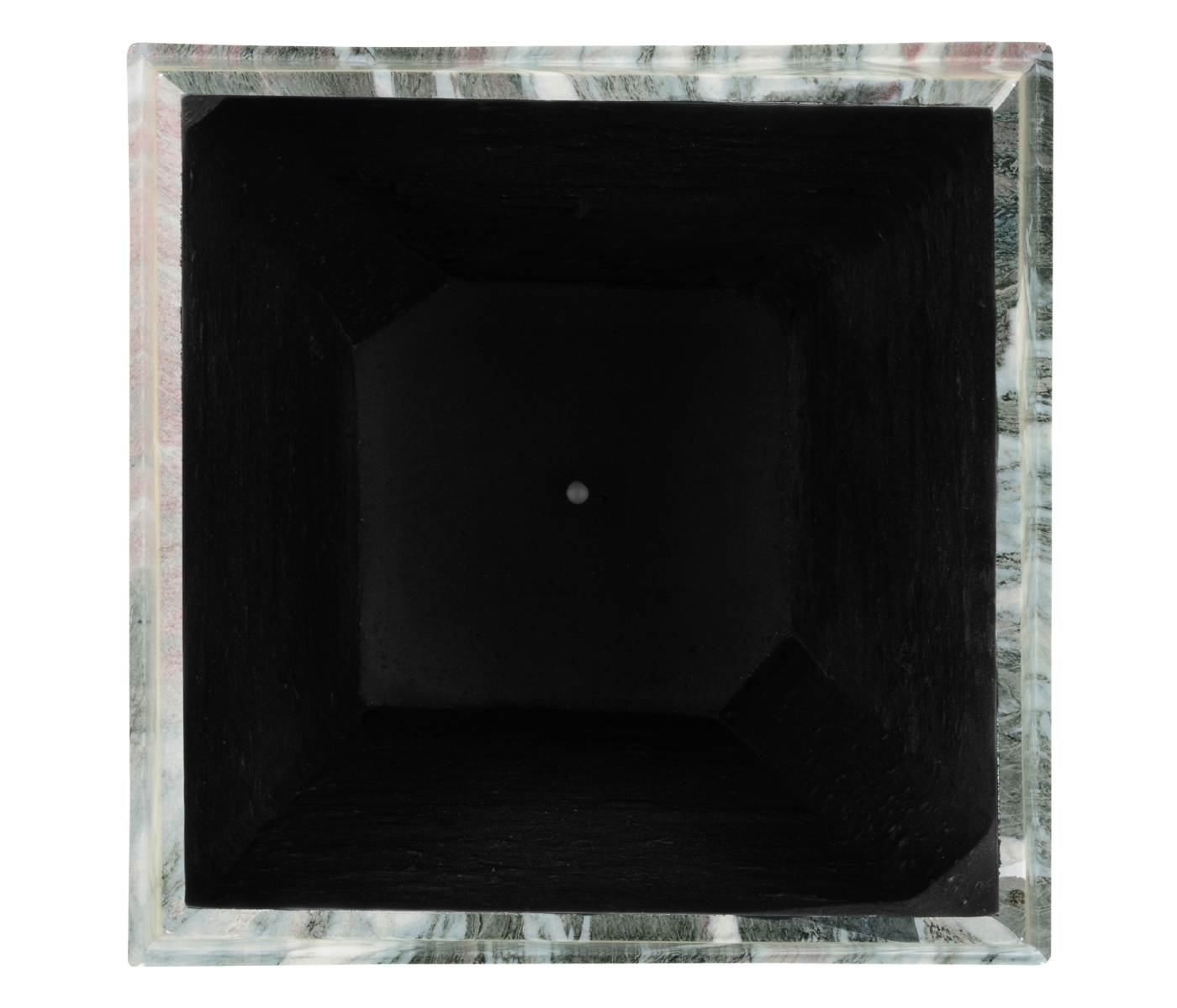 Large Square Faux Black & Grey Marble Planter