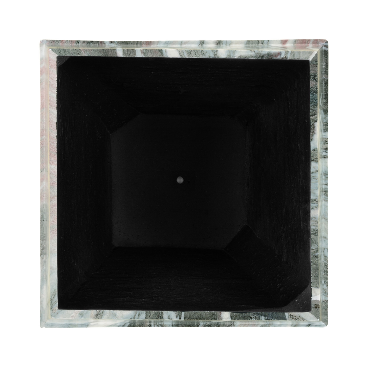 Large Square Faux Black & Grey Marble Planter