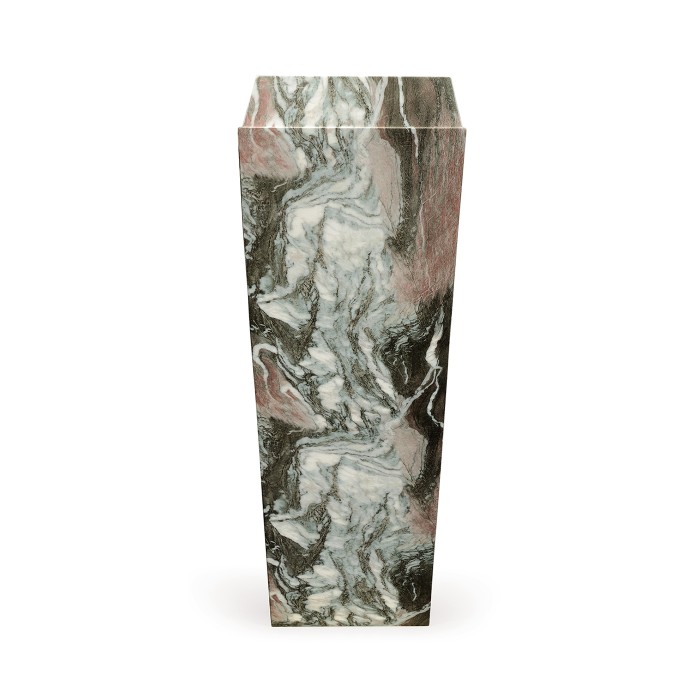 Large Square Faux Black & Grey Marble Planter