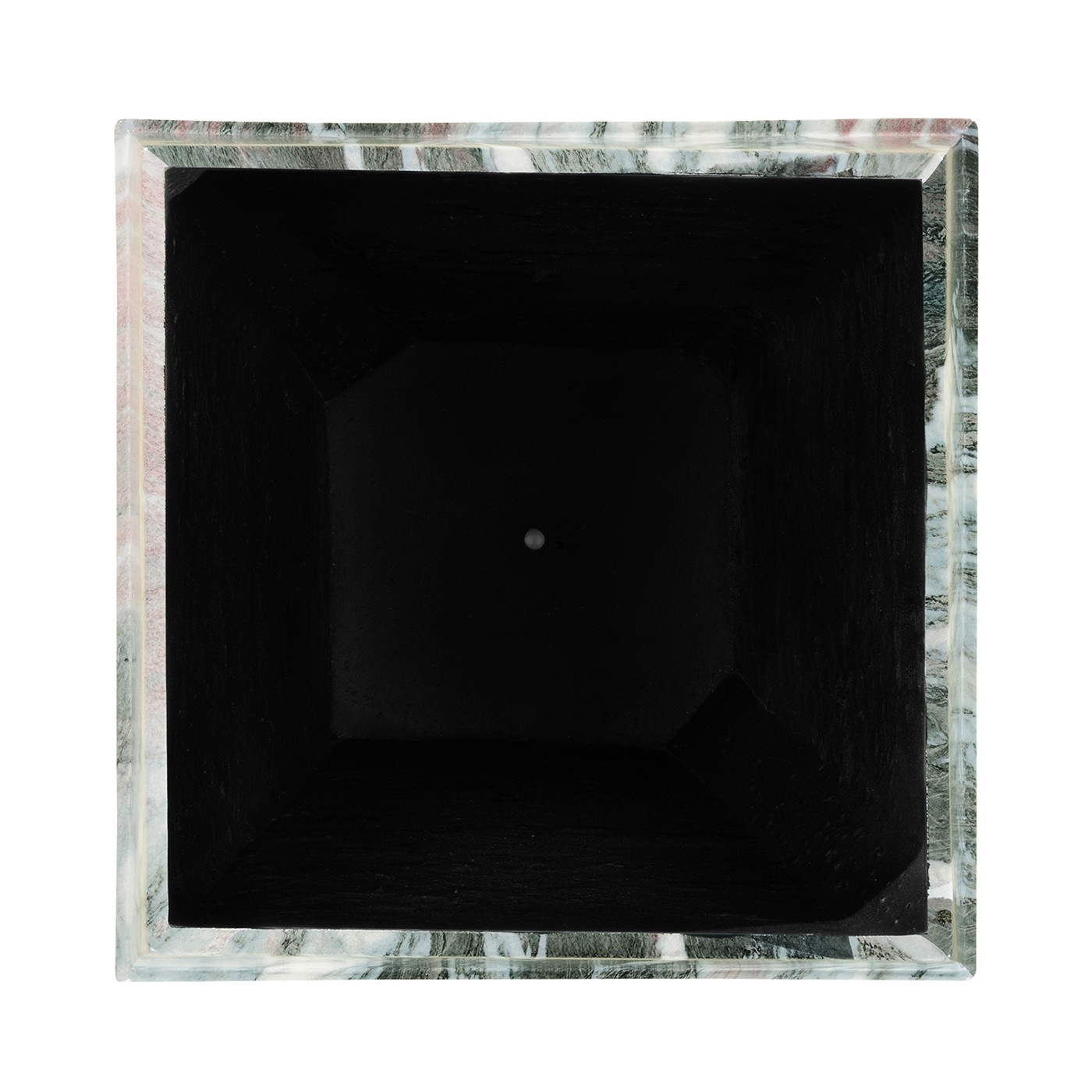 Large Square Faux Black & Grey Marble Planter