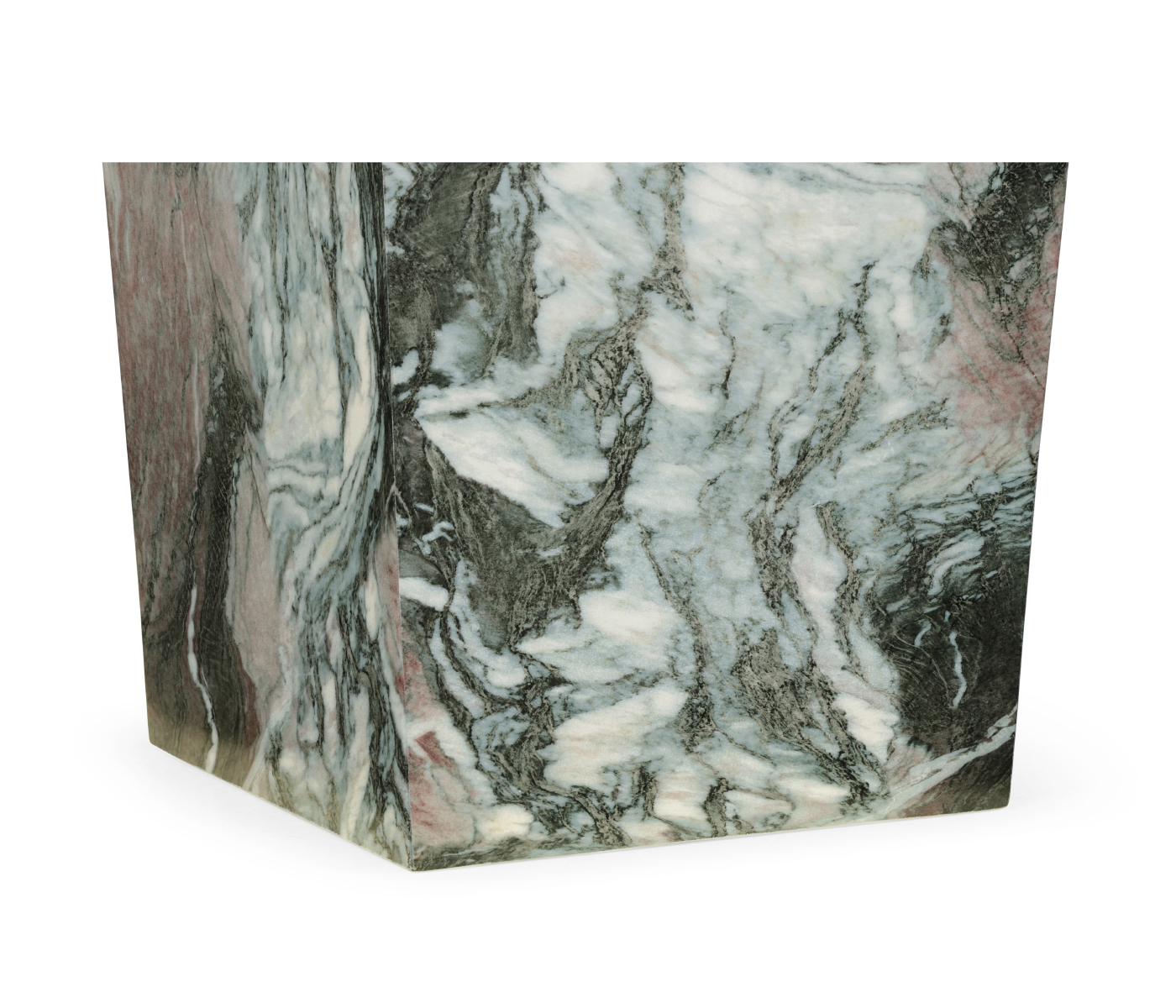 Large Square Faux Black & Grey Marble Planter