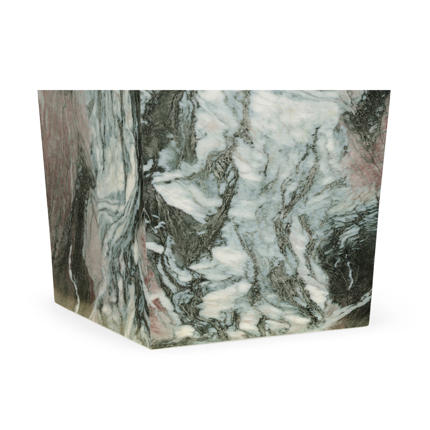 Large Square Faux Black & Grey Marble Planter