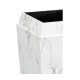 Large Square Faux White & Grey Marble Planter