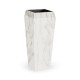 Large Square Faux White & Grey Marble Planter