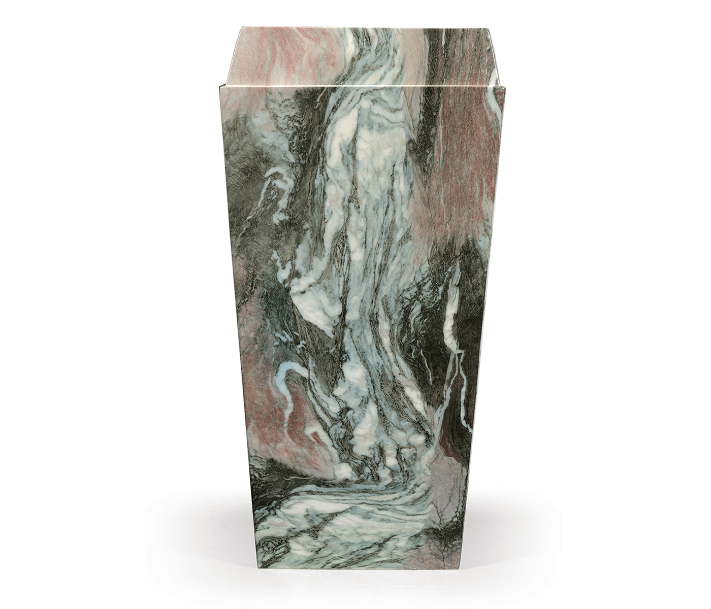Medium Square Faux Black & Grey Marble Planter