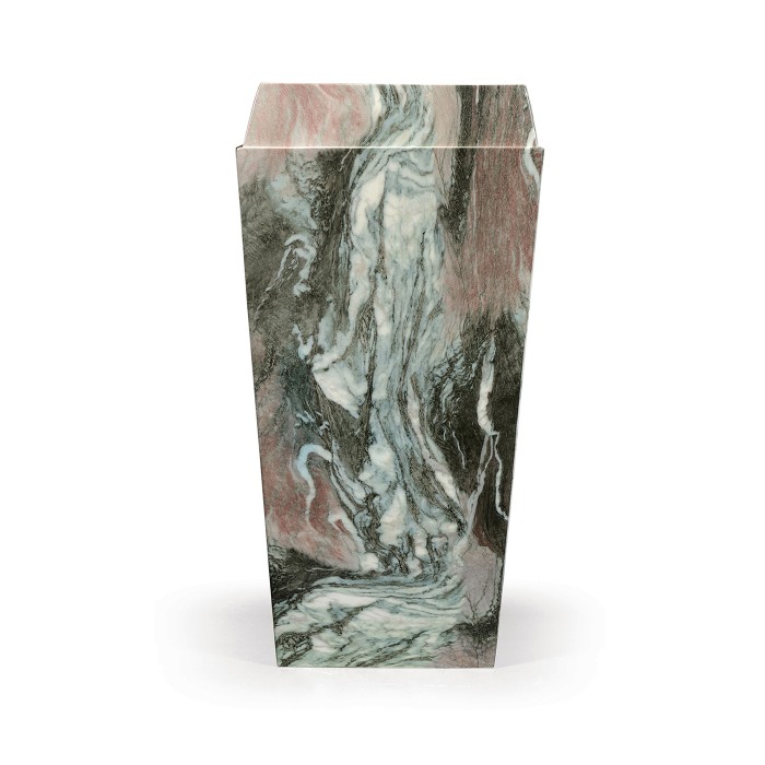 Medium Square Faux Black & Grey Marble Planter