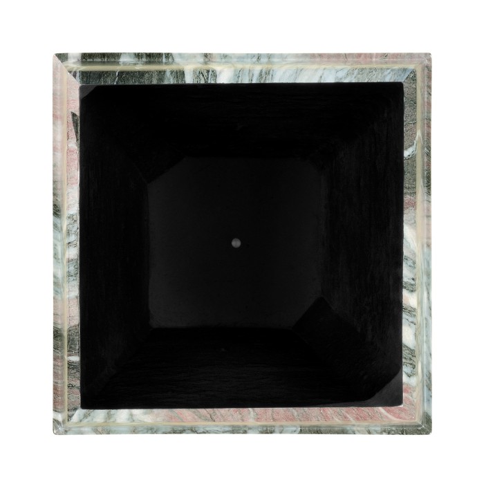 Medium Square Faux Black & Grey Marble Planter
