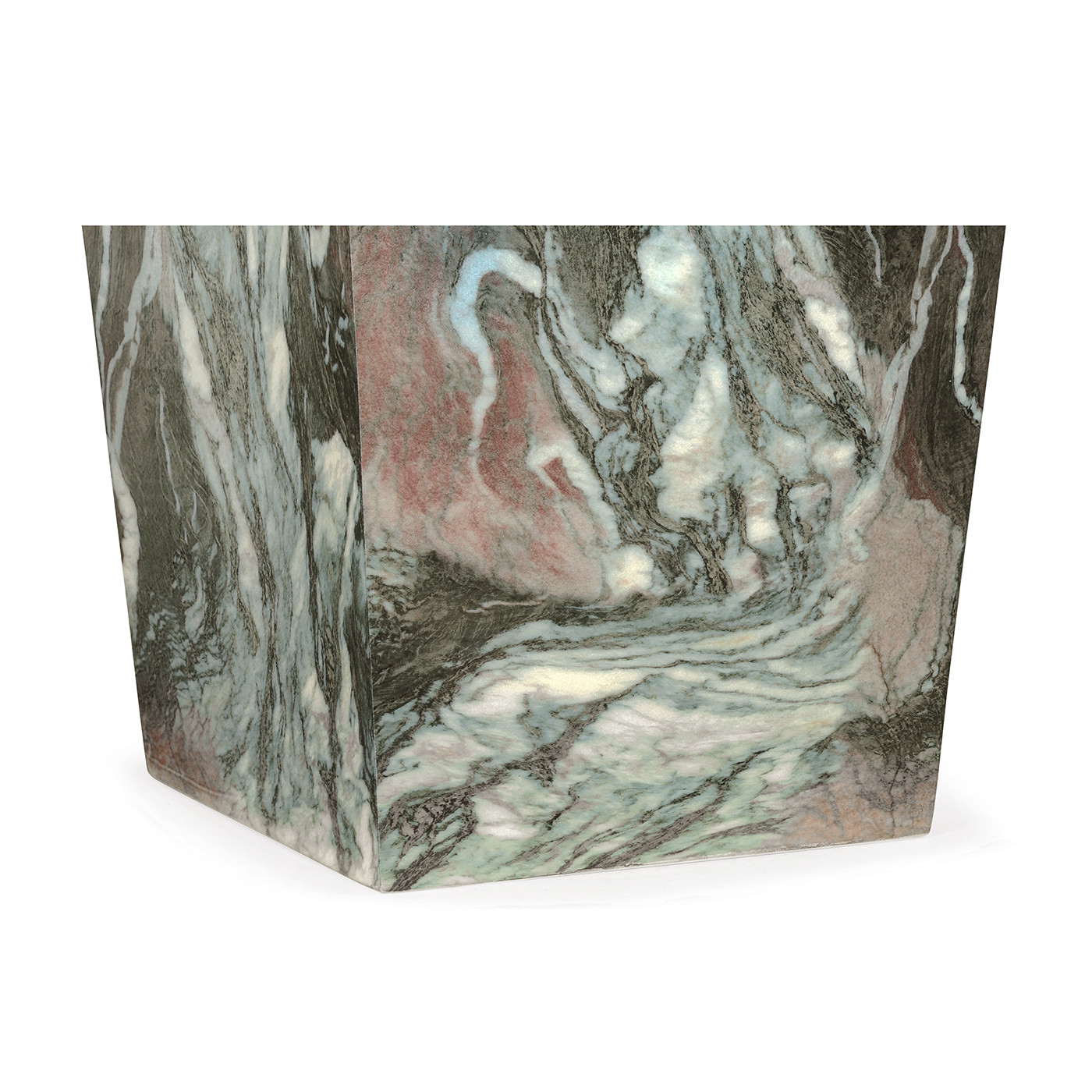 Medium Square Faux Black & Grey Marble Planter