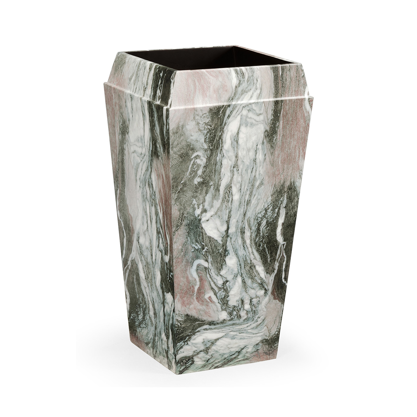 Medium Square Faux Black & Grey Marble Planter