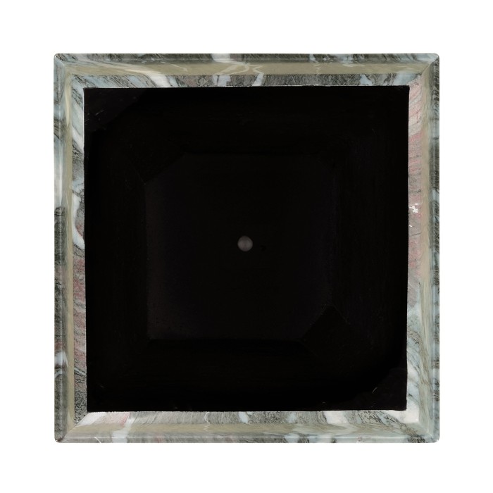 Small Square Faux Black & Grey Marble Planter