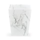 Small Square Faux White & Grey Marble Planter
