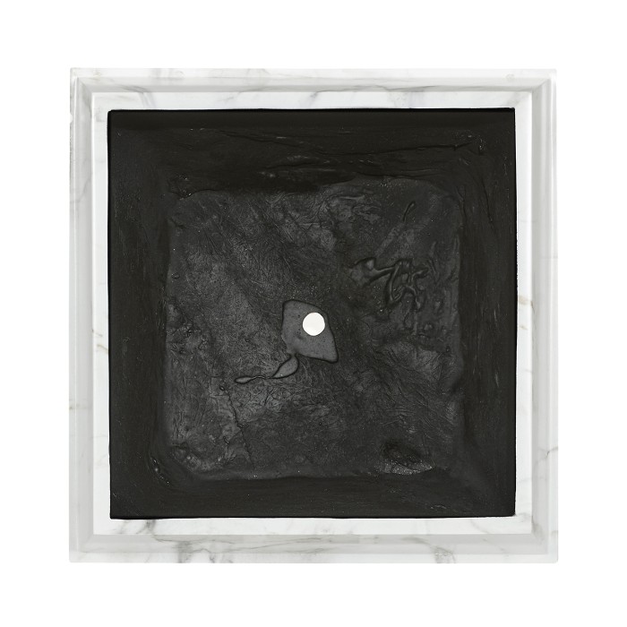 Small Square Faux White & Grey Marble Planter