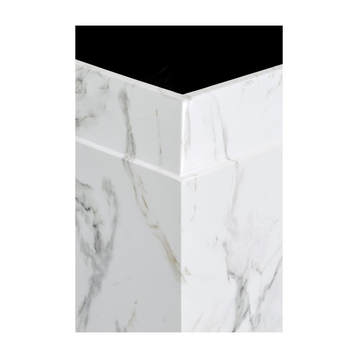 Small Square Faux White & Grey Marble Planter
