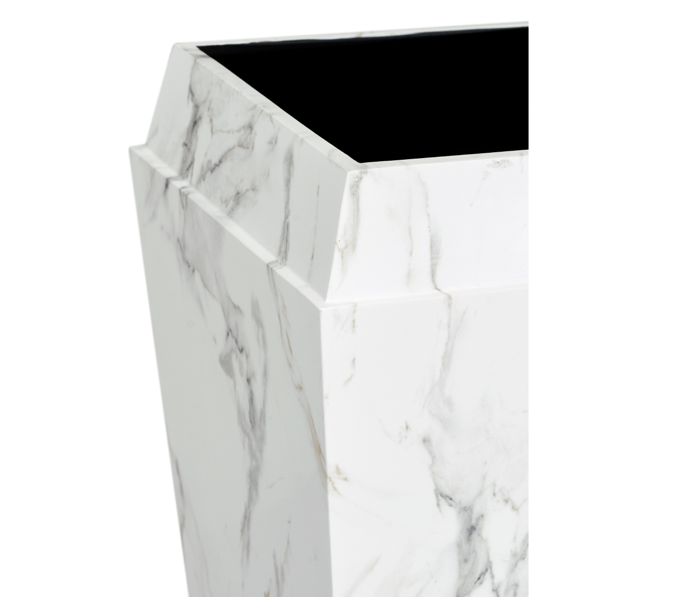 Small Square Faux White & Grey Marble Planter