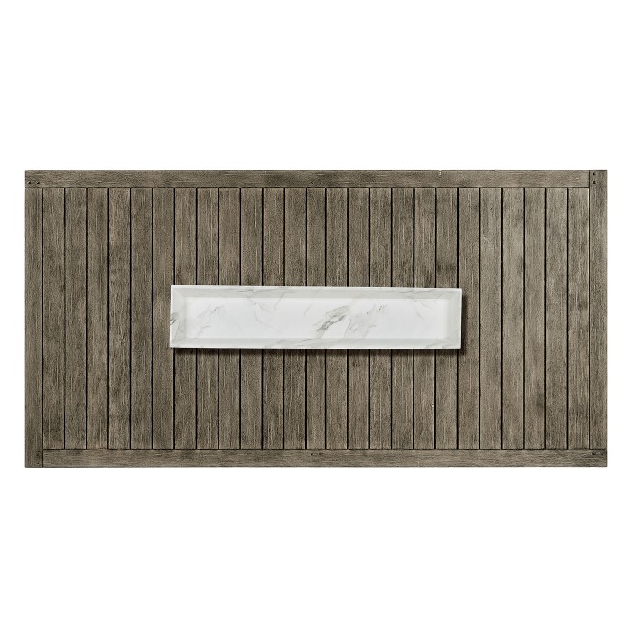 Rectangular Grey Bar Table with Marble Tray in Centre 40