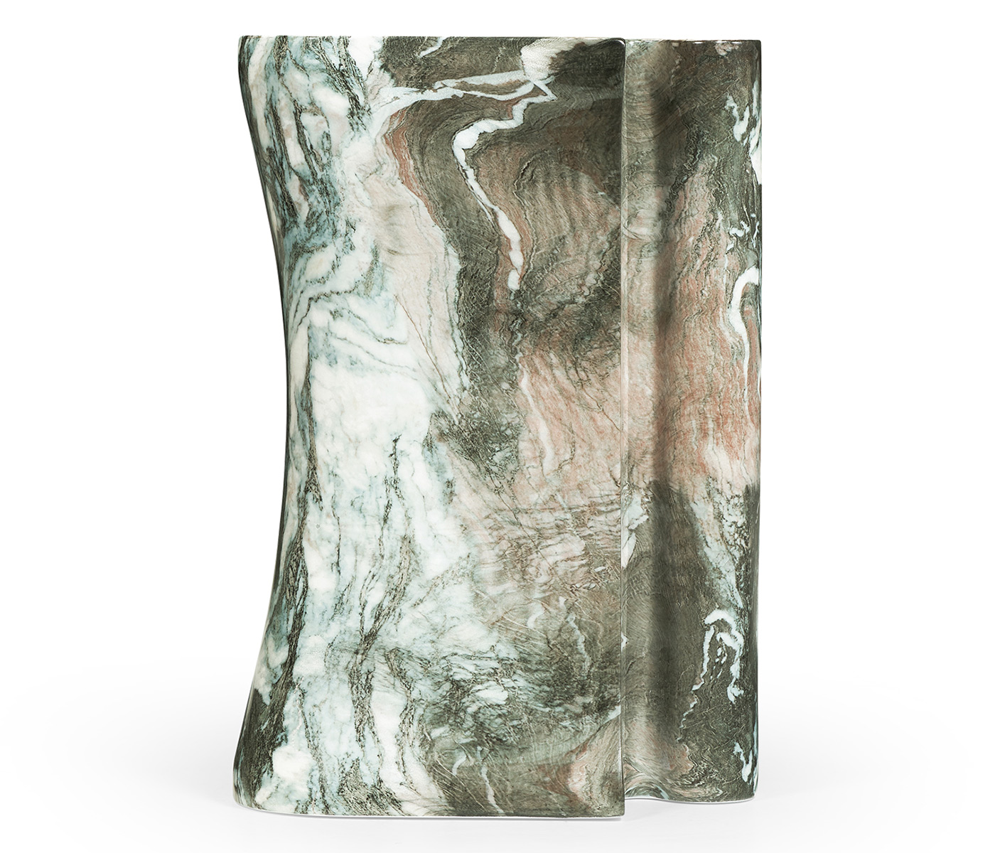 Faux Black & Grey Marble Puzzle Piece Side Table