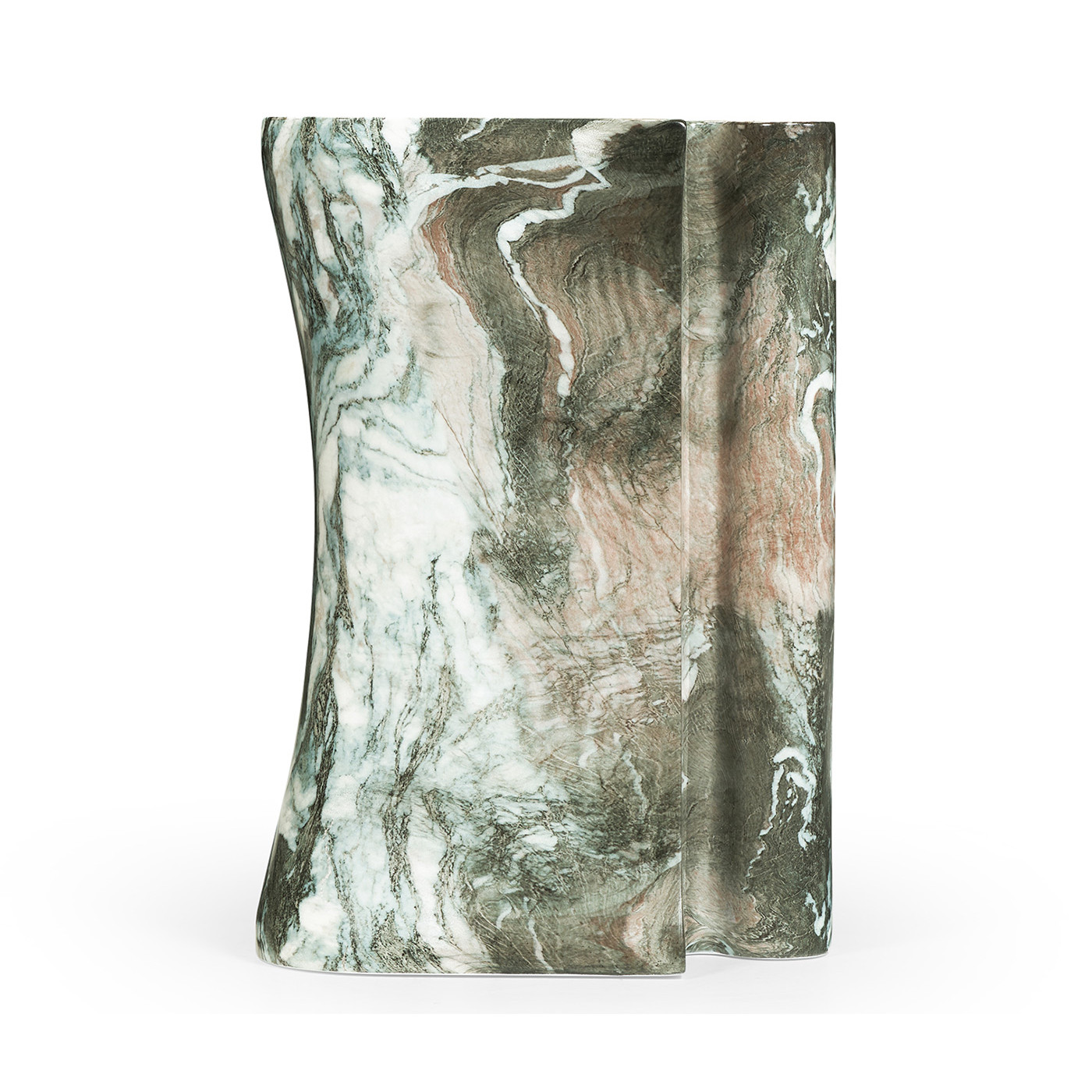 Faux Black & Grey Marble Puzzle Piece Side Table