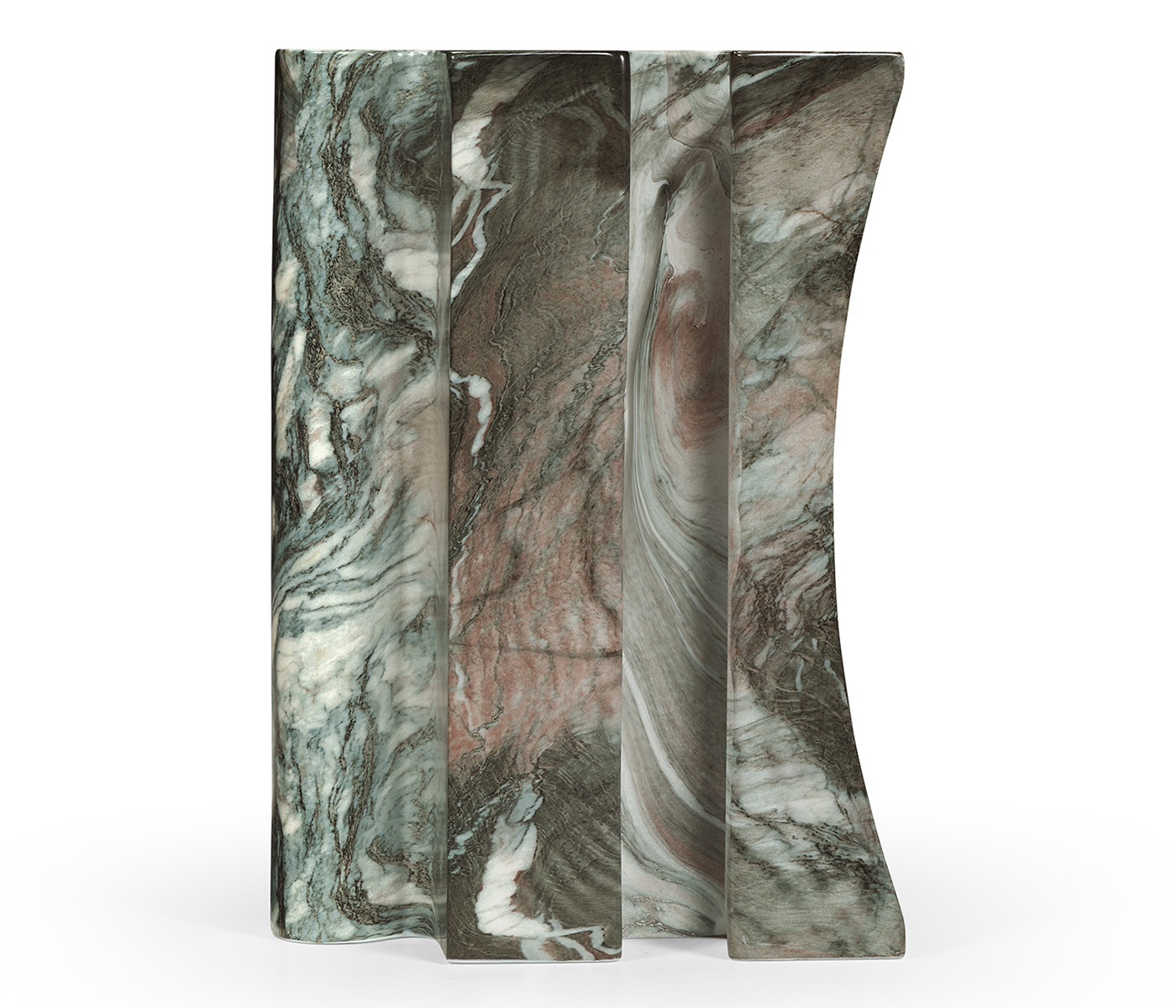 Faux Black & Grey Marble Puzzle Piece Side Table