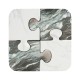 Faux White & Grey Marble Puzzle Piece Side Table