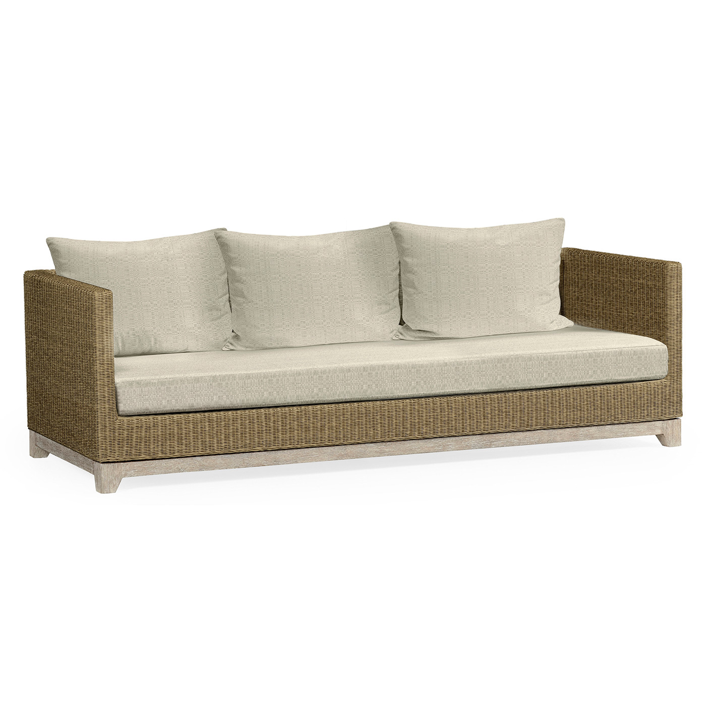 Navajo Sand & Light Natural Rattan Three-Seat Sofa