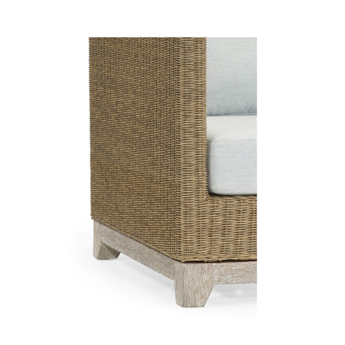 Navajo Sand & Light Natural Rattan Three-Seat Sofa