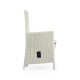 White Wicker Rattan Dining Chair with Reclining Back