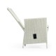 White Wicker Rattan Dining Chair with Reclining Back