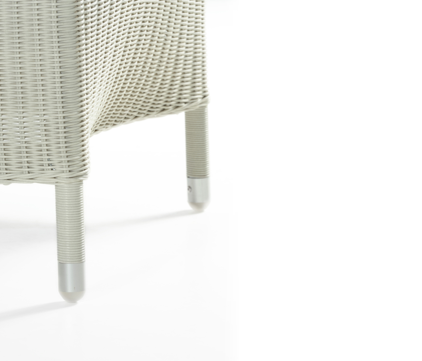 White Wicker Rattan Dining Chair with Reclining Back