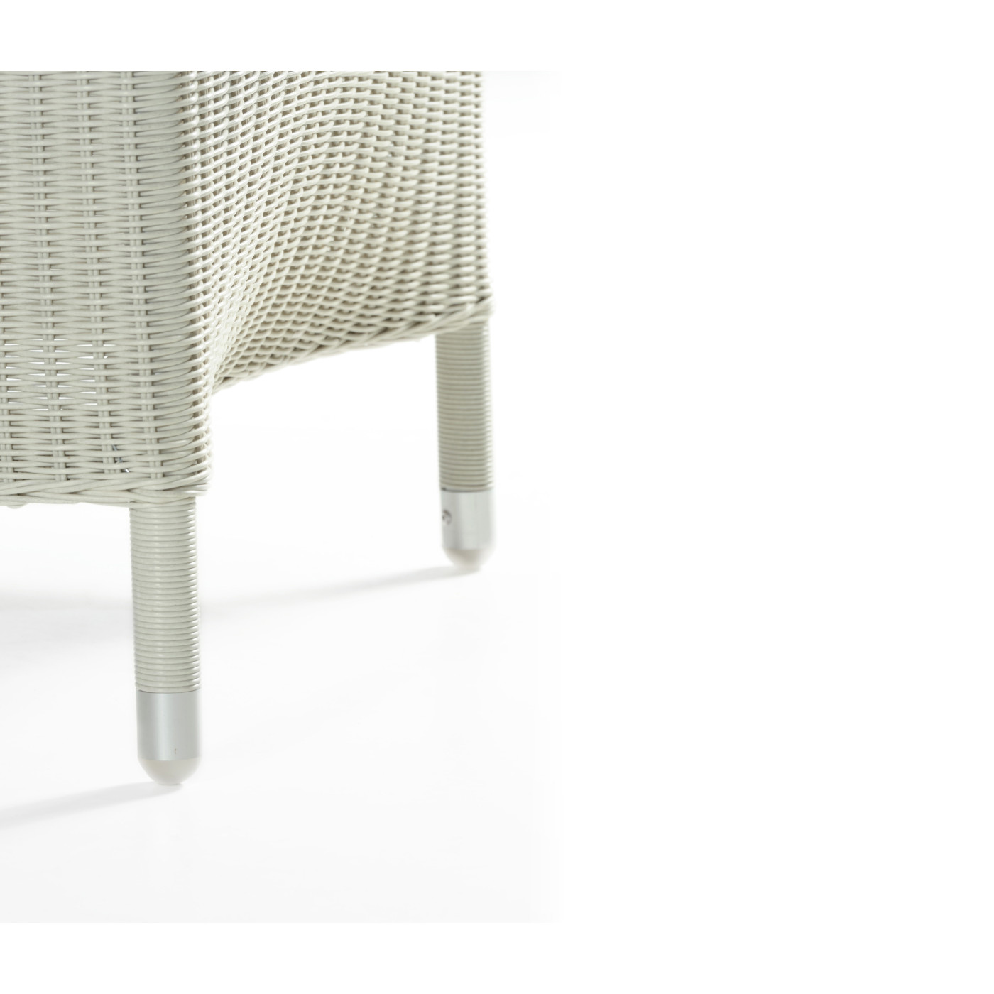 White Wicker Rattan Dining Chair with Reclining Back