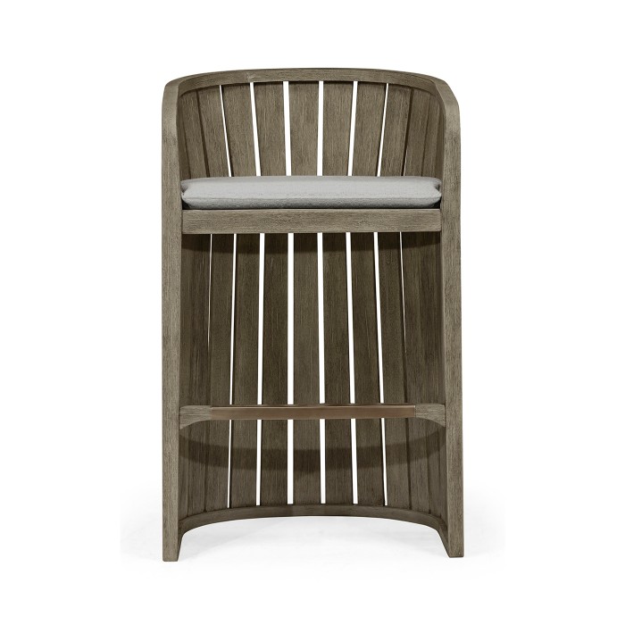Slatted Grey Tub Bar Stool