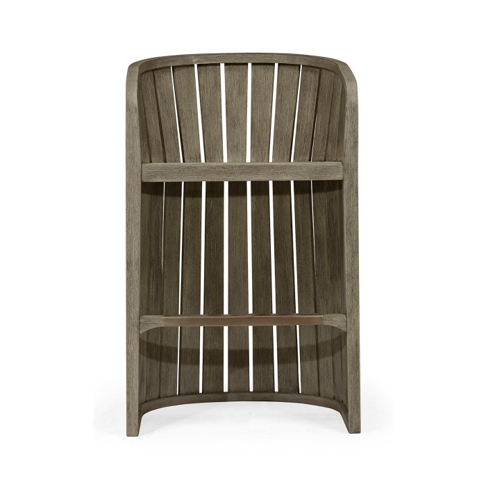 Slatted Grey Tub Bar Stool