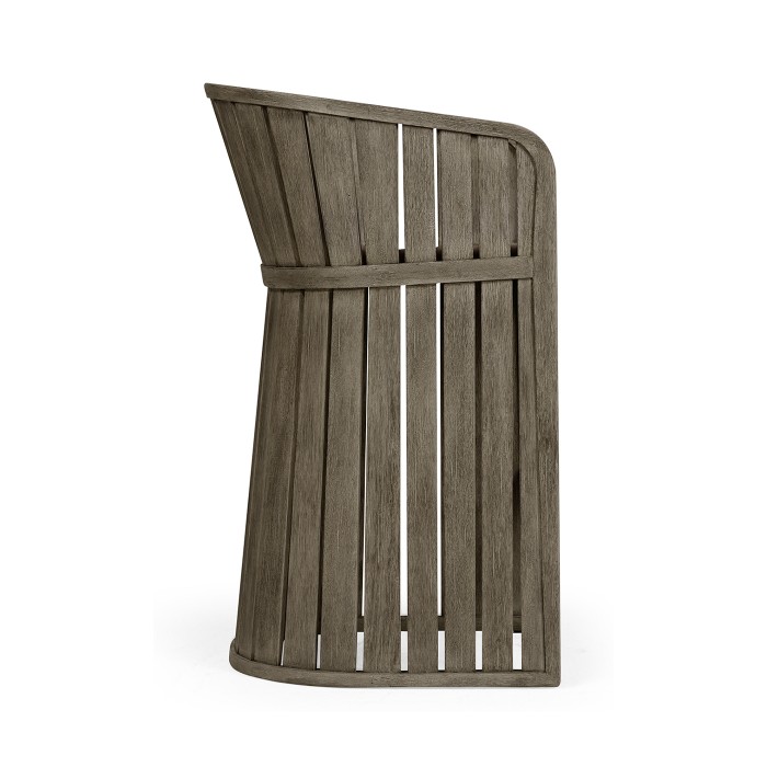 Slatted Grey Tub Bar Stool