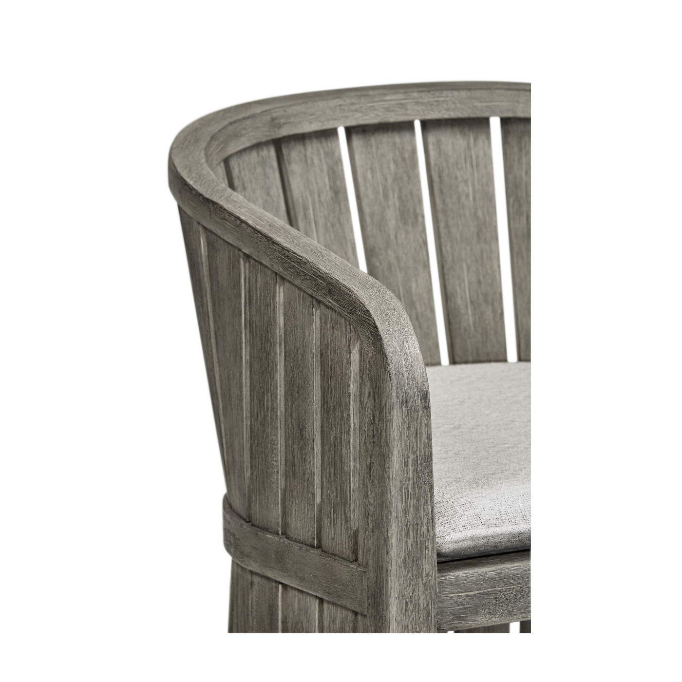 Slatted Grey Tub Bar Stool