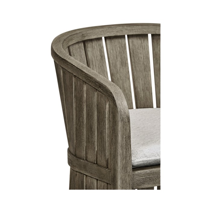 Slatted Grey Tub Bar Stool
