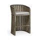Slatted Grey Tub Bar Stool