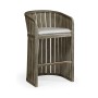 Slatted Grey Tub Bar Stool