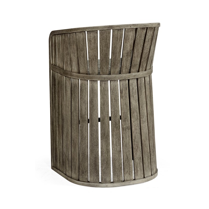 Slatted Grey Tub Bar Stool