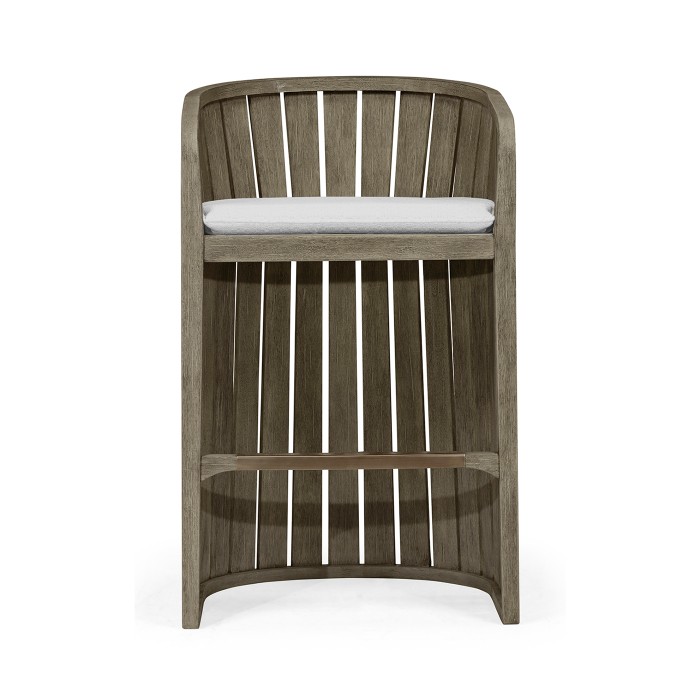 Slatted Grey Tub Bar Stool
